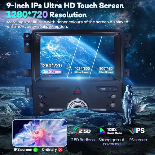 Vista 5 de 8Core 4+64G Radio de coche para Ford Edge 2010 2011 2012 2013 2014 9" IPS Screen Android 13 Edge Stereo Headunit Wireless CarPlay Android Auto BT