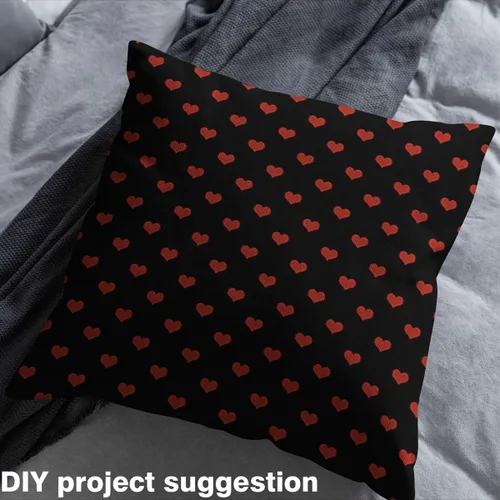 Vista 3 de Tela con Estampado de Corazones Rojos Romántico Tema del Día de San Valentín DIY Costura Manualidades Manualidades por Yarda Chic Corazones de Amor