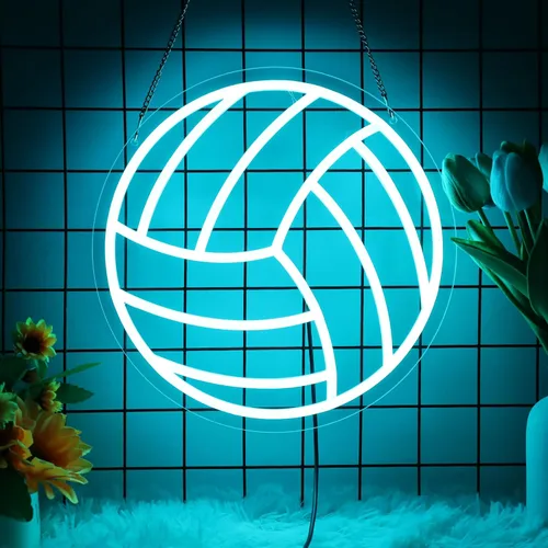 Vista 9 de Letrero de neón de baloncesto, luz LED de neón regulable de 12 pulgadas, alimentada por USB, decoración de pared de neón deportiva estética