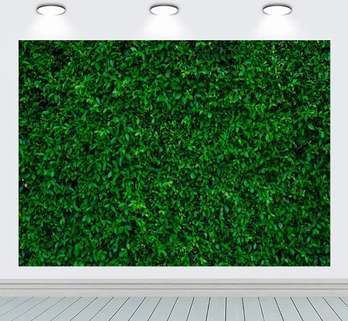 Vista 4 de Telones de fondo para fotografía de hojas verdes, primavera, naturaleza, hierba, pared, cumpleaños, boda, fiesta, decoración de fondo, pancarta