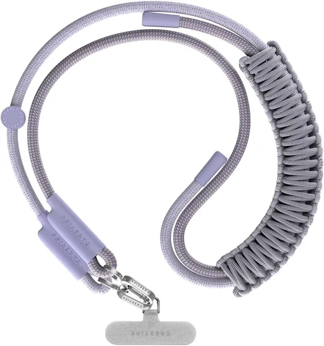 Vista 10 de CASETiFY Correa de cuerpo cruzado de cuerda de 0.236 in con tarjeta - Rosa rubor Rosa rubor con cierre de plata