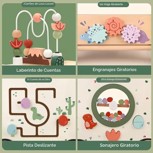 Vista 3 de Andador de madera para bebés, andador Montessori con centro