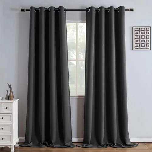 Vista 60 de IGEMAEVE Cortinas opacas de tamaño personalizado para dormitorio, 100 % opacas, 1 panel, aislamiento térmico, cortinas de oscurecimiento
