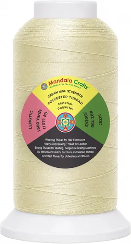 Vista 19 de Mandala Crafts Airforce Blue Tex 70 - Hilo de poliéster para tapicería 1500 Yds T70 UV Resistant Strong Thread for Leather Sewing, Marine