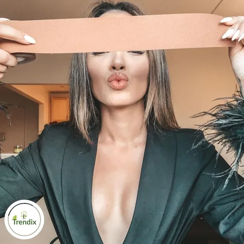 Vista 5 de Tetas Cinta Grande Levantamiento Pecho Más Ancho DDD Sujetador Adhesivo Pequeño Bob Escote Kim Kardashian Invisible Instantáneo Push Up Booby KT Skim