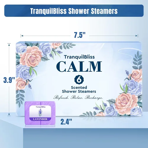 Vista 5 de TranquilBliss - Vaporizadores de ducha con fragancia natural, paquete de 6 equivale a 12 vaporizadores de ducha, regalos para el Día de San
