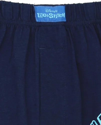 Vista 4 de Disney Lilo and Stitch - Pantalones cortos para hombre Classic L Azul marinoflor y brillo