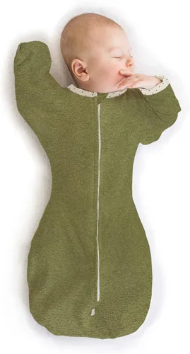 Vista 45 de SwaddleDesigns - Saco de transición para envolver con brazos hasta media Flechas minúsculas negras