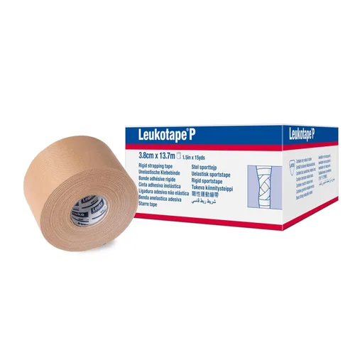 Vista 7 de Leukotape P Cinta Adhesiva de Fijación – para Lesiones Deportivas, Esguinces y Torceduras – 3.8 cm x 13.7 m, Color Canela, (1 Rollo)