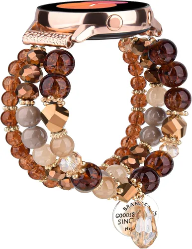 Vista 9 de VISOOM Pulsera de cuentas boho compatible con Samsung Galaxy Watch 8/7/6/5/4 de 40/44mm/Active 2 Watch 4 Classic de 42mm para mujer, pulsera