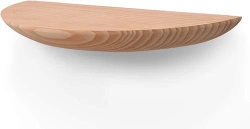 Vista 13 de Estantes flotantes gruesos de madera maciza, estante semicírculo montado en la pared, decoración de pared colgante, estantes decorativos, estante