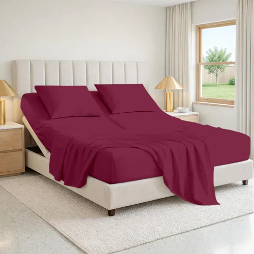 Vista 14 de SGI bedding Sábana Queen de 28" con Parte Superior Dividida Flex Head, 100% Algodón Egipcio, Cuenta de Hilos 1000, Sábana Superior Flex para Cama