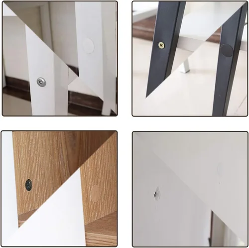 Vista 4 de Pegatinas autoadhesivas para agujeros de tornillo, tapas de cubierta de PVC, a prueba de polvo, para muebles de madera, 0.827 in, 2 hojas/108 Blanco