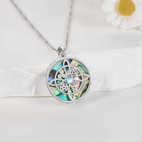 Vista 77 de YAFEINI Collar con dije de nudo de bruja de plata de ley, amuleto de bruja de cruz celta, regalo para mujer