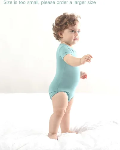 Vista 3 de Conjunto de body sólido de manga corta para bebé, rayón hecho de bambú, recién nacido, niño y niña, paquete de 5