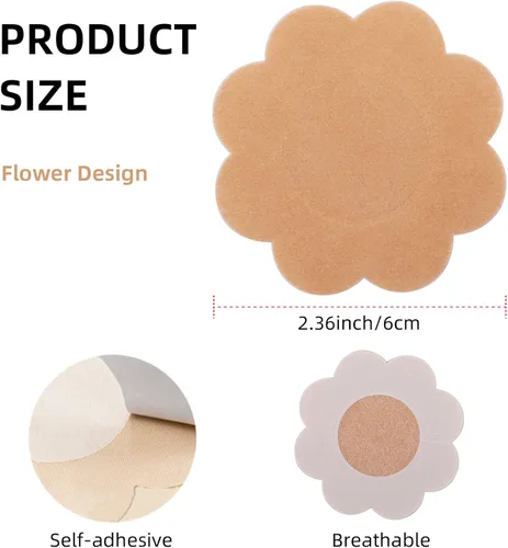 Vista 4 de Sibba Pezón Cubierta Empanadas Almohadillas Pétalos De Mama Pegatinas Cinta Pasty Nipless Lift Stickiness Pegajosa Lencería Vestido De Novia