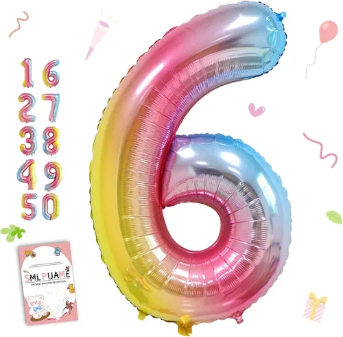 Vista 28 de Globos grandes de 40 pulgadas de números del 0 al 9, globos numéricos para decoración de fiesta de cumpleaños, globos de helio de aluminio