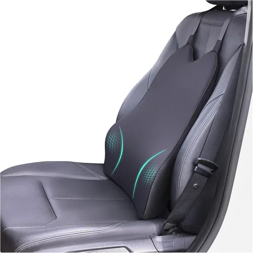 Vista 8 de Almohada de apoyo lumbar para automóvil, cojín de espuma viscoelástica para aliviar el dolor de espalda baja, soporte ergonómico para asiento