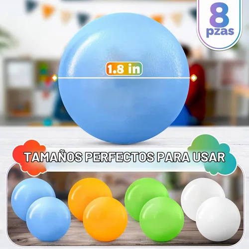Vista 2 de 8 bolas adhesivas para techo y pared, juego de bolas adhesivas de 1.8 pulgadas con material TPR flexible y resistente al desgarro, bolas brillantes