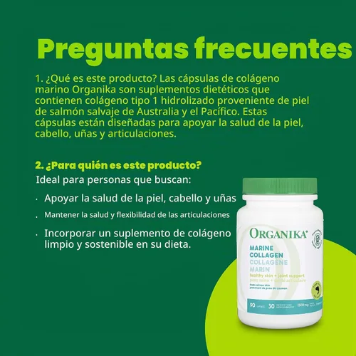 Vista 6 de Organika Colágeno de salmón, 150 mg, 90
