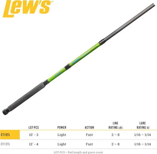 Vista 5 de Lew's Crappie Thunder - Caña de pescar telescópica, potencia ligera, acción rápida, fibra de vidrio de primera calidad, mango de espuma EVA