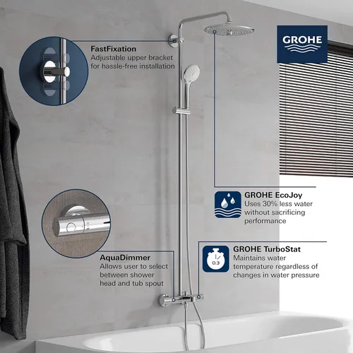 Vista 2 de GROHE 26177002 Euphoria 260 - Sistema termostático de baño/ducha, 1,75 gpm, cromado Starlight
