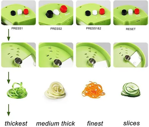 Vista 4 de Espiralizador de verduras de mano, espiralizador manual de verduras, cortador en espiral para zanahorias y pepinos (1#)