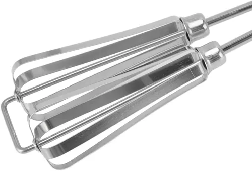 Vista 9 de Batidora de mano manual, manivela de alta eficiencia de rotación automática de acero inoxidable para cocinar (blanco)