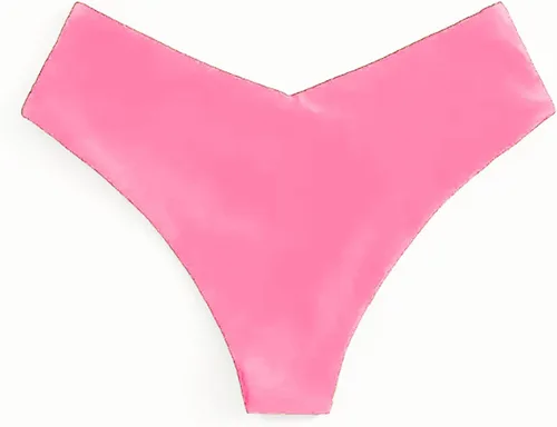 Vista 4 de Tanga de natación de Color sólido de Cintura Baja para Mujer, Tanga de Moda transpirable, ropa Interior Regular