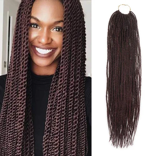 Vista 36 de AU-THEN-TIC Cabello senegalés con trenzas de ganchillo de 22 pulgadas, paquete de 2 paquetes de 40 mechones por paquete, extensiones de cabello