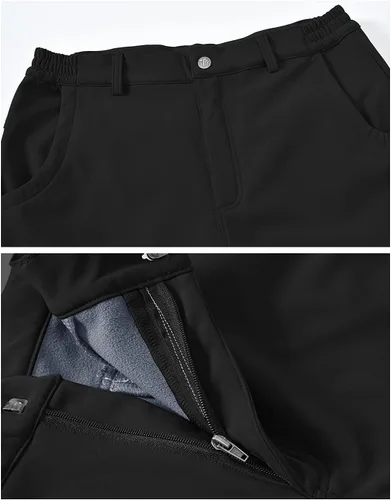 Vista 3 de BGOWATU Men's Cargo Hiking Pants Fleece Lined Waterproof Windproof Snow Ski Insulated Pant with 6 Pockets