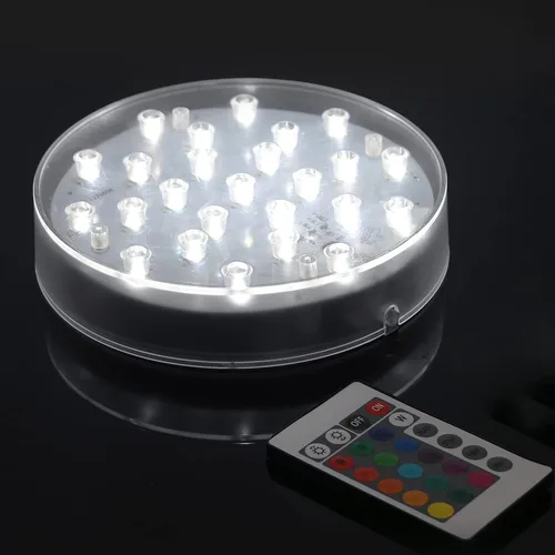 Vista 13 de LARDUX Base de luz LED recargable con control remoto, pantalla LED redonda de 4 pulgadas, pedestal, luz multicolor para jarrón, arte de cristal