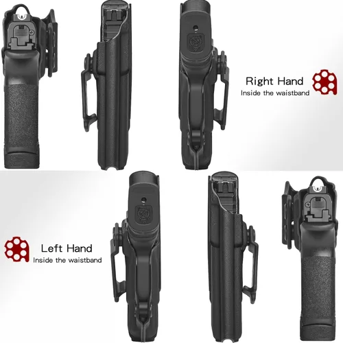 Vista 3 de Funda Kydex IWB fabricada en Estados Unidos para Springfield Hellcat Diseño a prueba de sudor con un protector de sudor completo, inclinación
