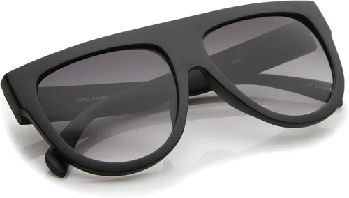 Vista 4 de zeroUV Grande Oversize Wide Templo Flat parte superior Aviator anteojos de sol 57 mm