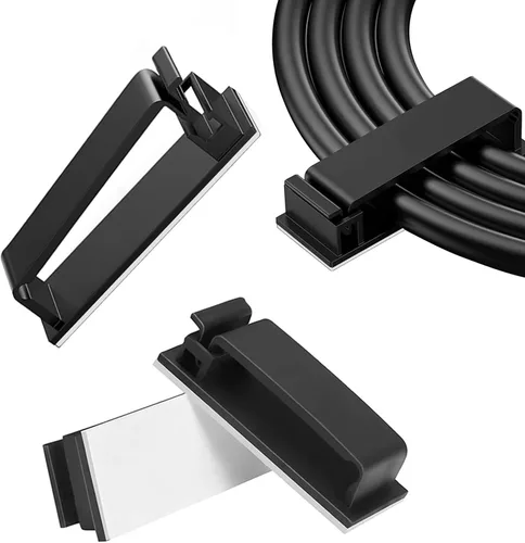 Vista 7 de Soporte de clips adhesivos para cables, clips de luz para exteriores, clips de alambre de cable blanco, cable de nailon resistente, abrazadera