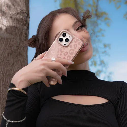 Vista 132 de VELVET CAVIAR Funda para iPhone 15, compatible con MagSafe, probada contra caídas de 10 pies, fundas protectoras de diseño, leopardo color rosa