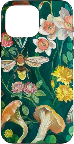 Vista 18 de Funda Boho Bee Greenery Luna Moth Vintage Botanical Mushroom para iPhone 13 Pro