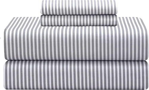 Vista 16 de Feather & Stitch - Juego de sábanas de 100 % algodón más suaves, ropa de cama de tejido percal de 300 hilos, bolsillo profundo de 16 pulgadas