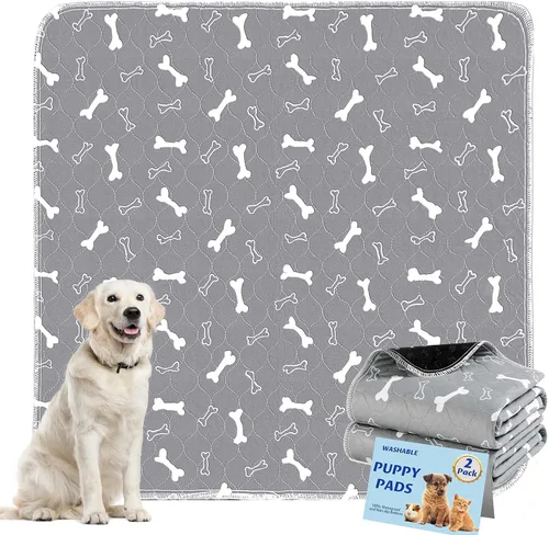 Vista 14 de Almohadillas lavables para orina para perros, paquete de 2 almohadillas reutilizables para cachorros, almohadillas de orina de perro de rápida
