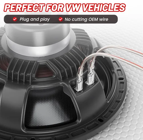 Vista 3 de RED WOLF Adaptador de arnés de cableado para altavoz de puerta, seleccione para VW Volkswagen 1999-2019 Golf/Beetle/Passat, 1999-2016 Jetta