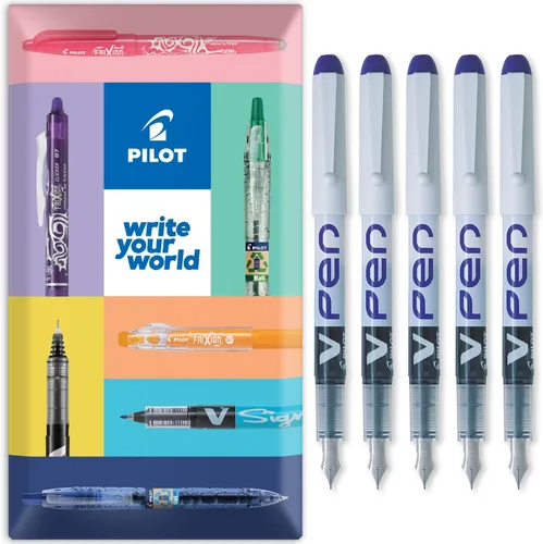 Vista 6 de PILOT V PEN - Pluma estilográfica desechable borrable, punta de punta de punta de punta de 0.02 in, línea media, embalaje de regalo en sobre