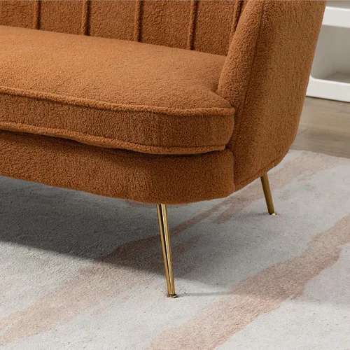 Vista 6 de Couches，Small Sofas for Small Spaces with Metal Legs for Small Space Office，Studio，Apartment Bedroom (Caramel)
