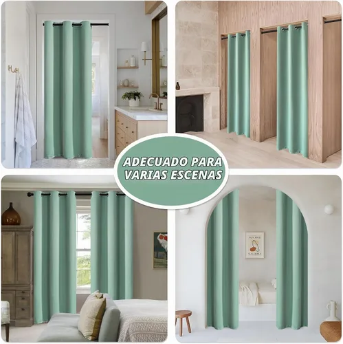 Vista 2 de MYSKY HOME Cortinas Aqua para Armario para Entrada Cortina Opaca para Puerta para Sala de Estar Cortina Oscurecedora de Habitación con Ojales