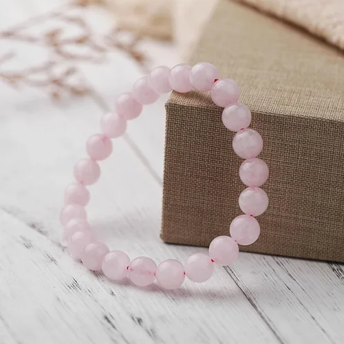 Vista 8 de Crystal Vibe Pulseras de cuentas de 0.315 in para mujeres y hombres, pulseras de cristal con piedras preciosas naturales, tamaño elástico ajustable