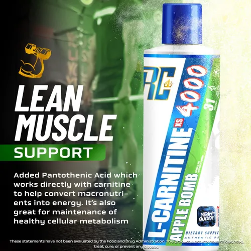 Vista 4 de Ronnie Coleman Signature Series L Carnitine XS 4000 Líquido, sin estimulantes, sin azúcar, cero carbohidratos, soporte de fuerza muscular magra