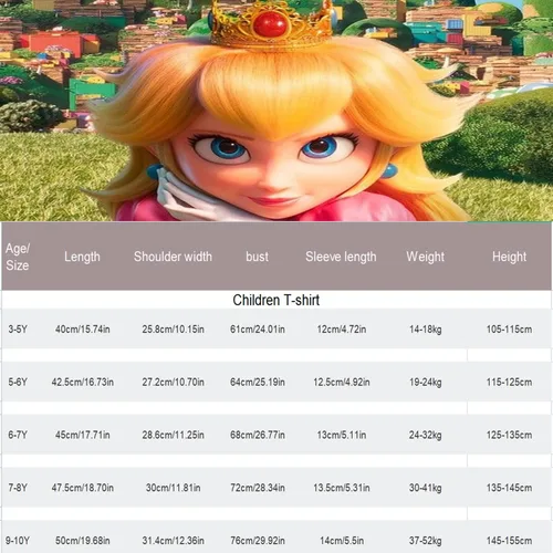 Vista 7 de FLUTTERII Toddler Girls Princess T Shirt Tee Tops Kids Costume Game Crew Neck Short Sleeves Clothes Outfits Party