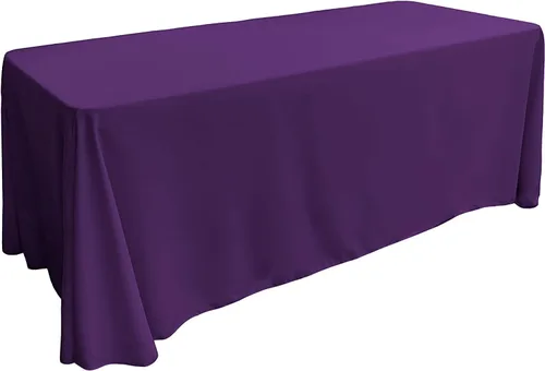 Vista 131 de LA Linen Mantel rectangular lavable de popelín de poliéster, resistente a las manchas y a las arrugas, cubierta de mesa 60x84, mantel de tela