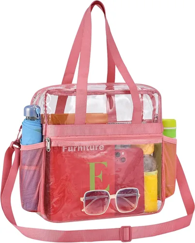 Vista 13 de Paxiland Clear Bag for Stadium Events, 12x6x12 inches Tote Bag with Detachable Reinforced Strap for Sports Concert and Work