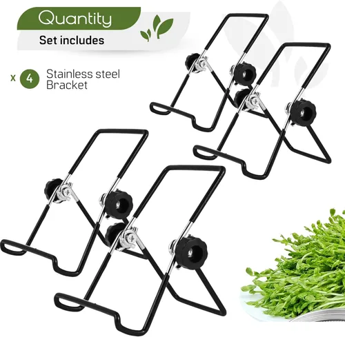 Vista 3 de 4 soportes de germinación para tarro Mason – Kit de germinación de 4 soportes para tarros Mason para boca ancha y regular, kit de soporte de acero