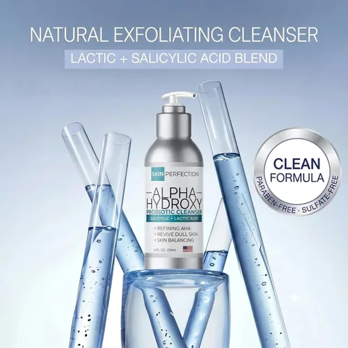 Vista 7 de Skin Perfection Limpiador probiótico de ácido alfa hidroxi, gel salicílico láctico, exfoliante, refina los poros grandes, sin parabenos, sin sulfatos